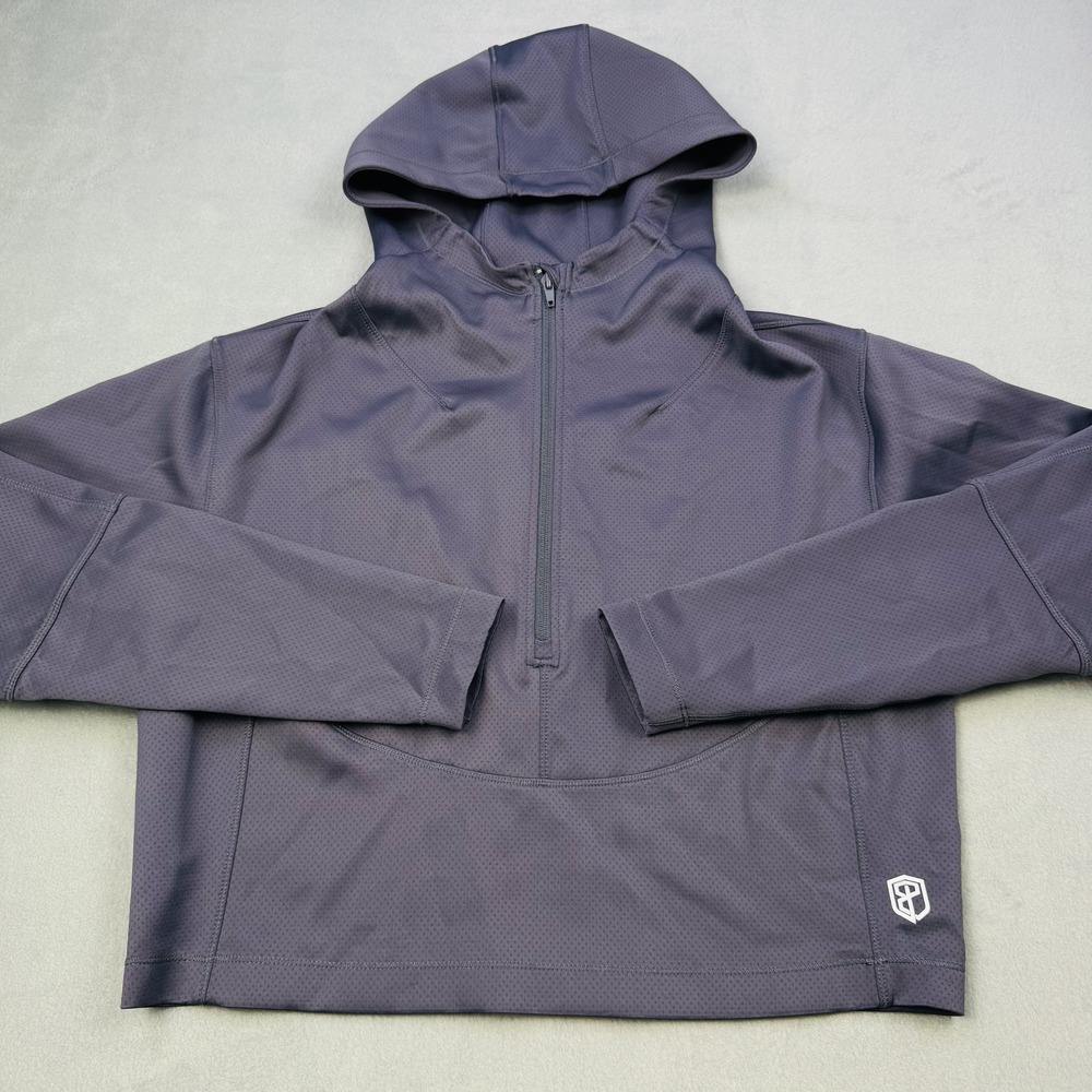 Born Primitive Hoodie Womens Large Gray 1/2 Zip Lightweight Stretch Jacket